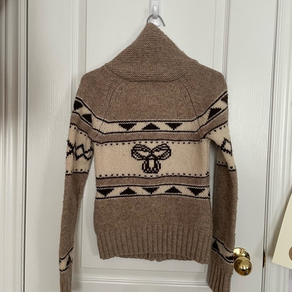 Tan wool zip up in beige. Size XS. - Picture 4 of 4